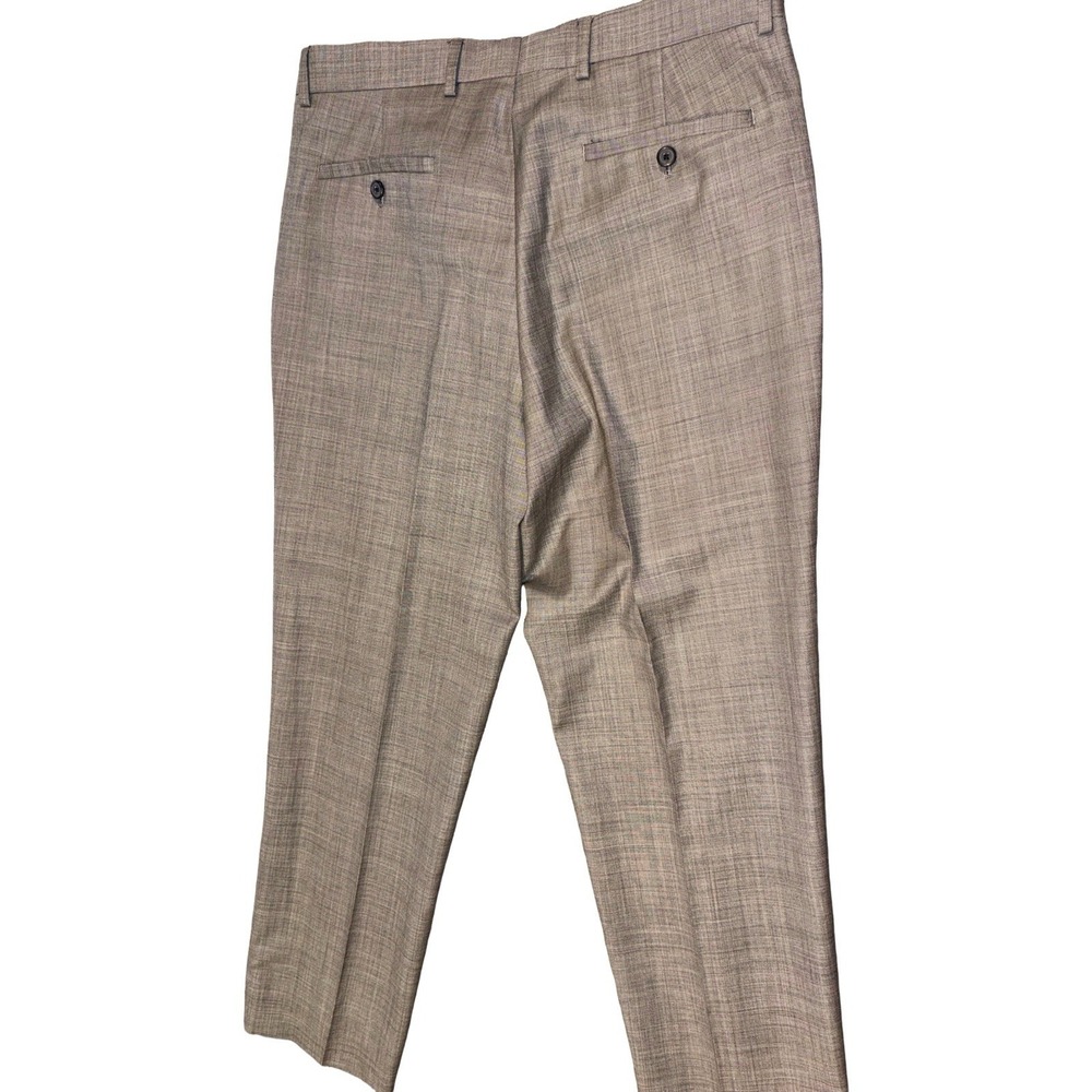 Egara Suit Mens 44R Gray 2 Button 100% Wool Peak Lapel Pants 34x28 Slim Fit - Picture 9 of 12